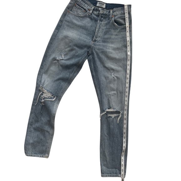 AGOLDE Distressed Straight Leg Jeans Blue Size 24 - Picture 12 of 14